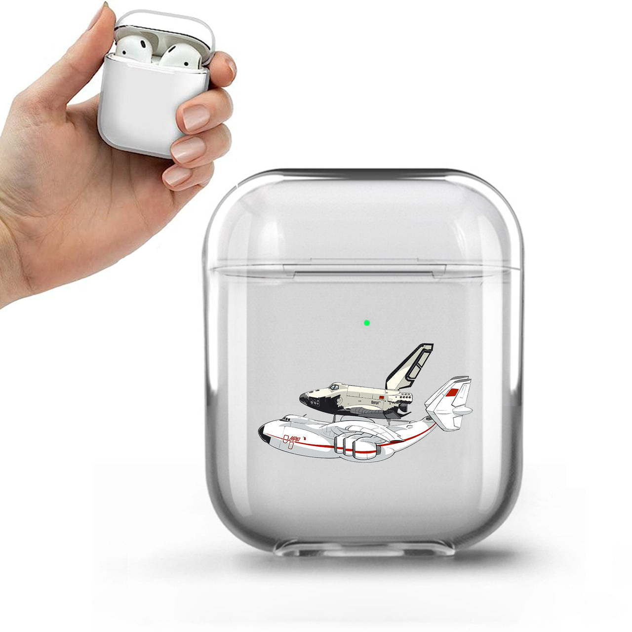 Buran & An-225 Designed Transparent Earphone AirPods Cases