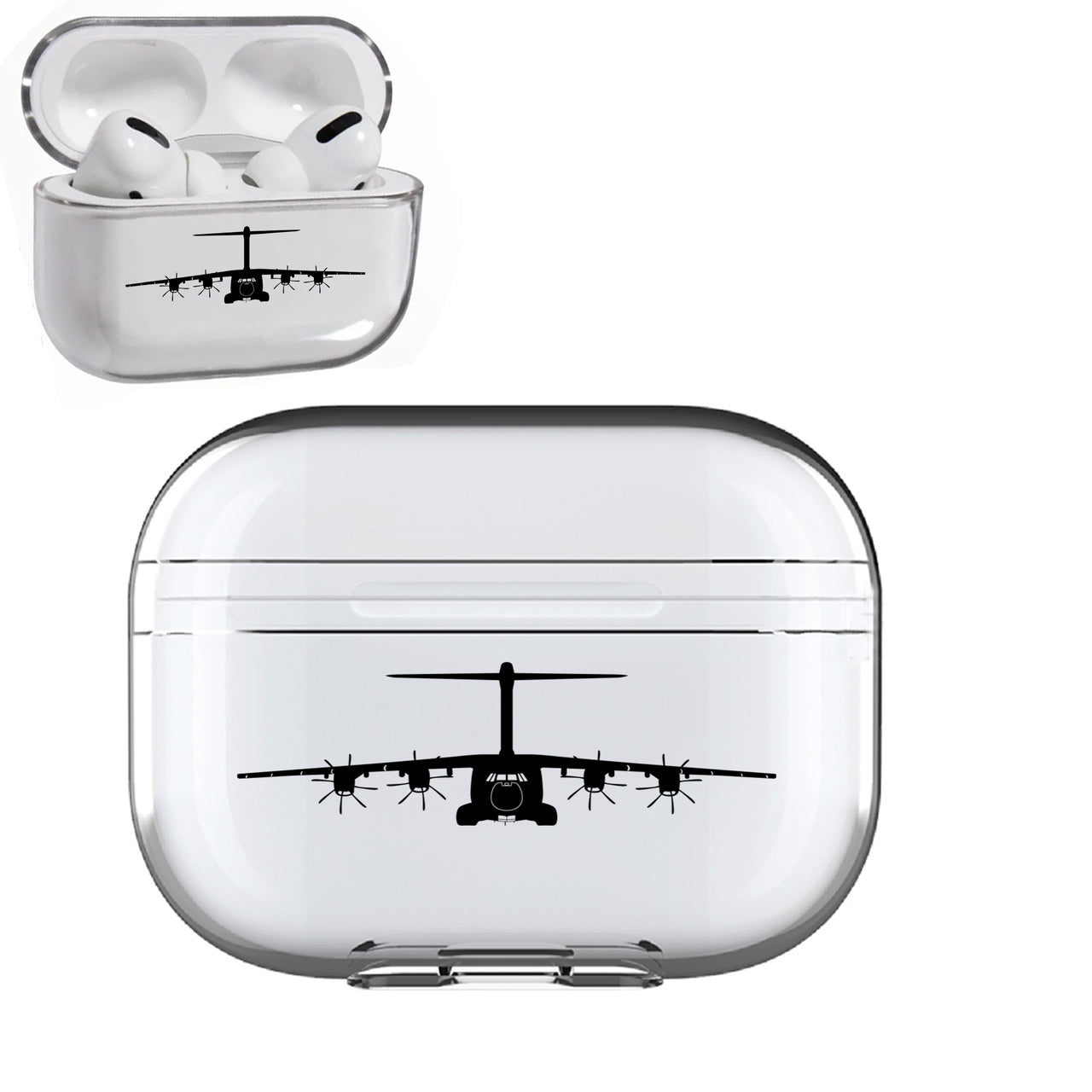 Airbus A400M Silhouette Designed Transparent Earphone AirPods "Pro" Cases