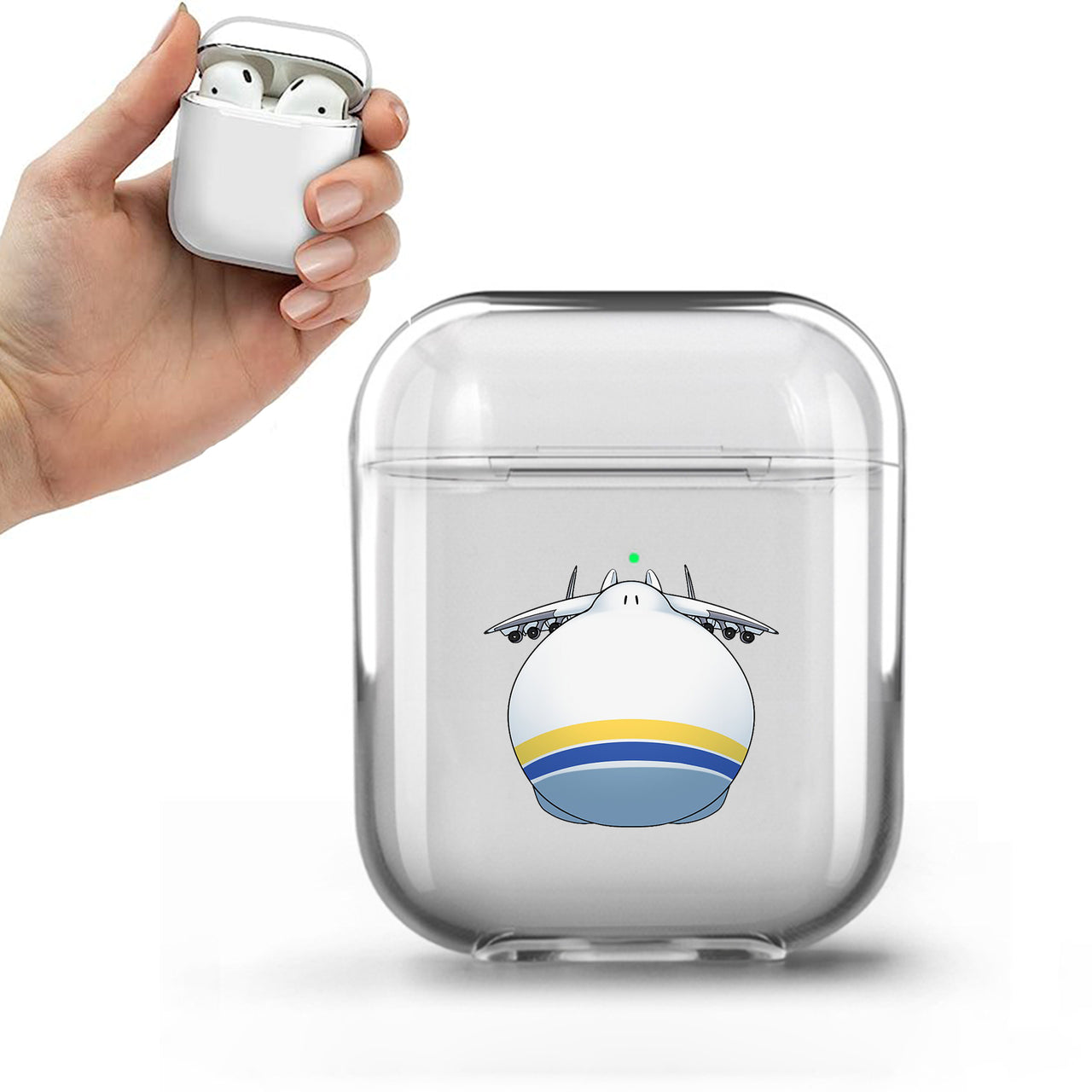 Antonov 225 ROUND Designed Transparent Earphone AirPods Cases