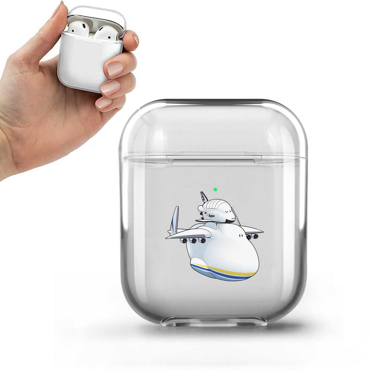 Antonov 225 And Buran Designed Transparent Earphone AirPods Cases
