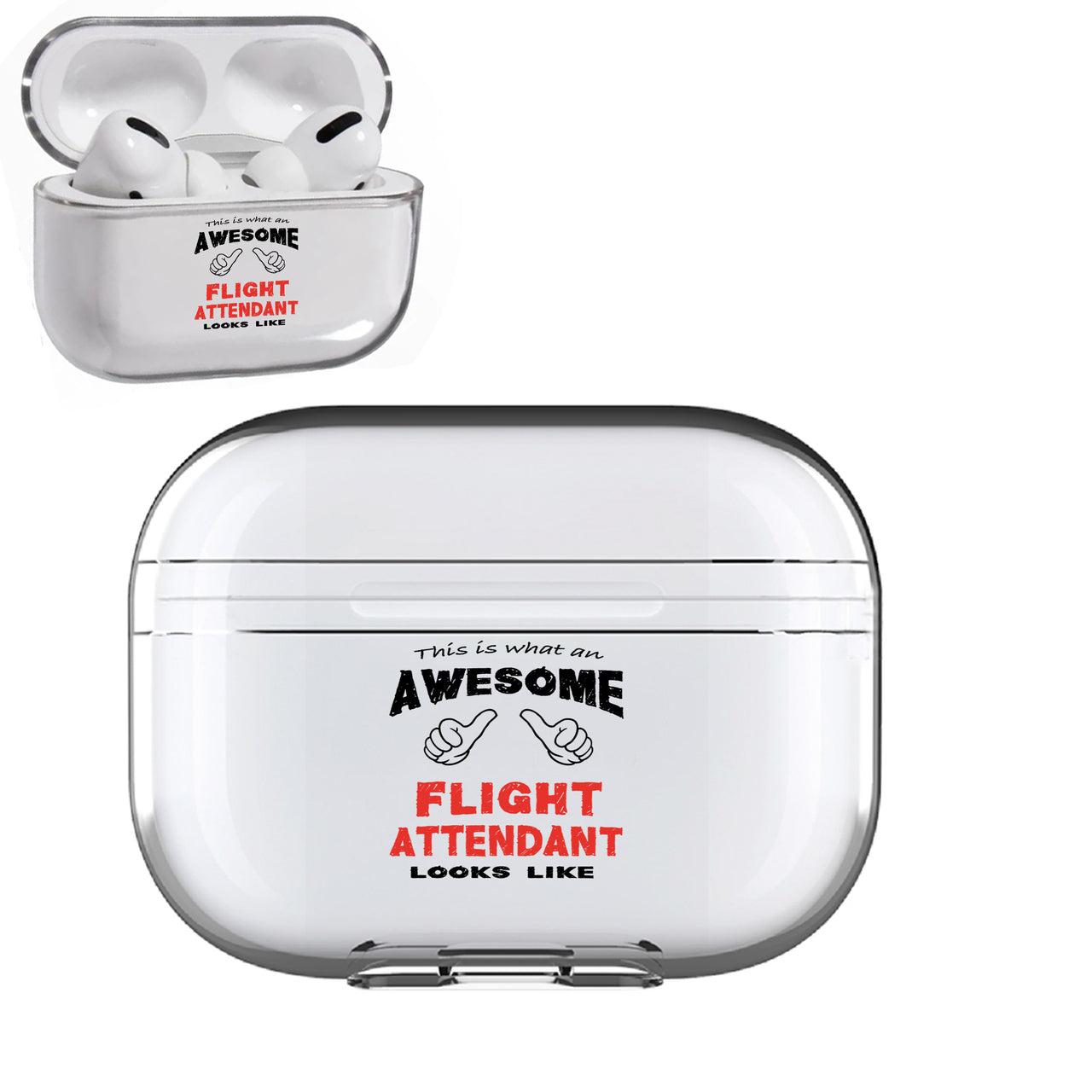 Flight Attendant Designed Transparent Earphone AirPods "Pro" Cases