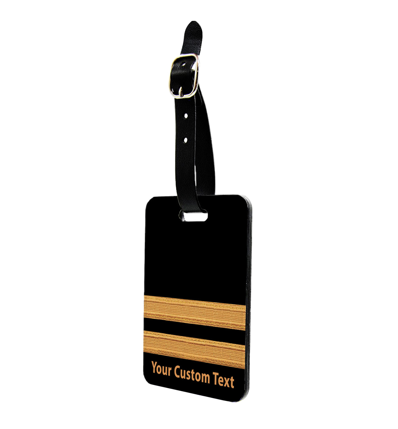 Customizable Name & Golden Pilot Epaulettes (4,3,2 Lines) Designed Luggage Tag