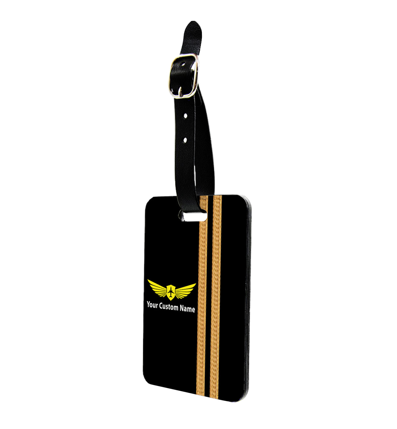 Customizable Name & Badge & Golden Special Pilot Epaulettes (4,3,2 Lines) Designed Luggage Tag