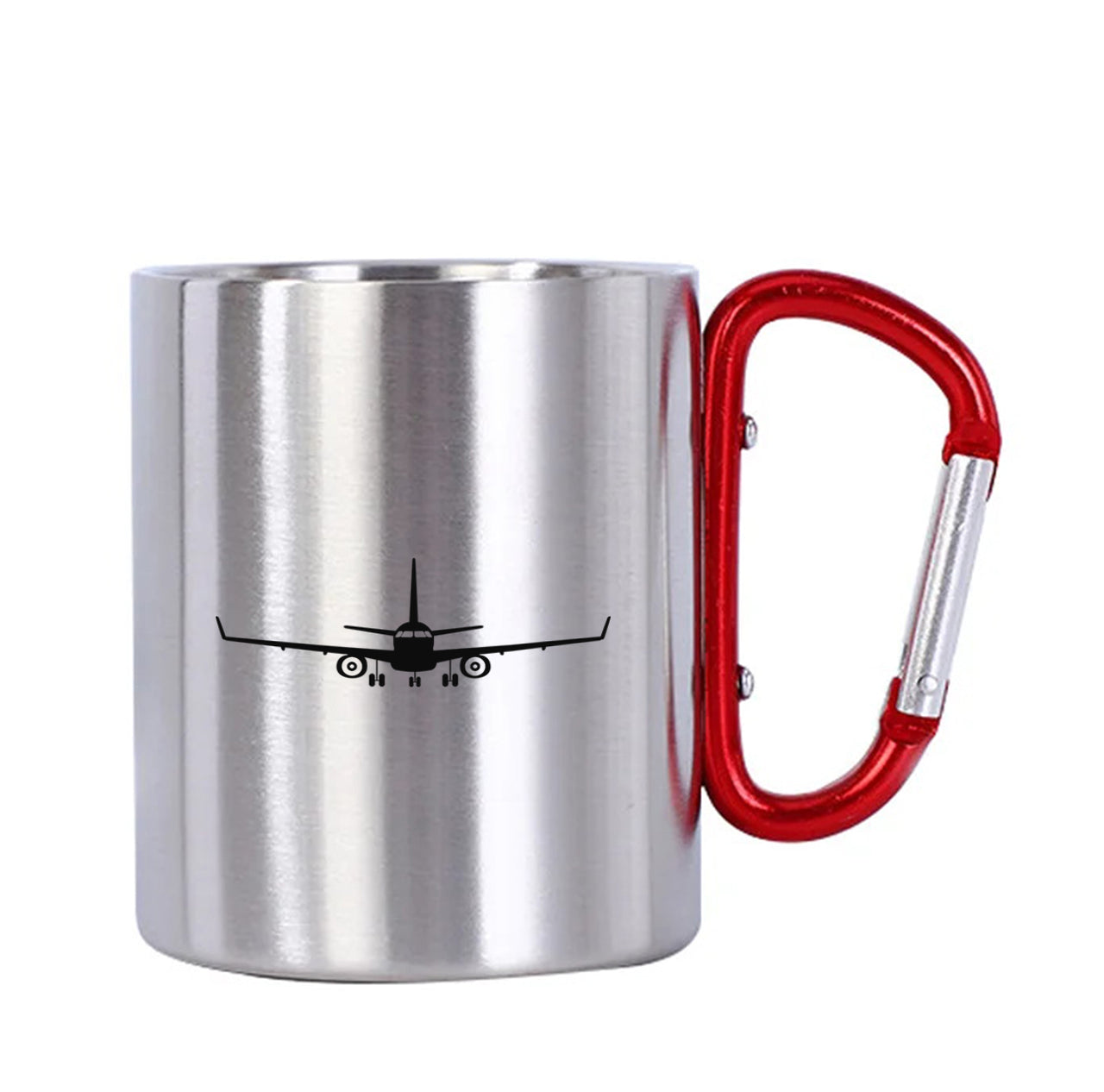 Embraer E-190 Silhouette Plane Designed Stainless Steel Outdoors Mugs