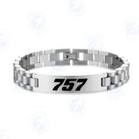 Thumbnail for 757 Flat Text Designed Stainless Steel Chain Bracelets