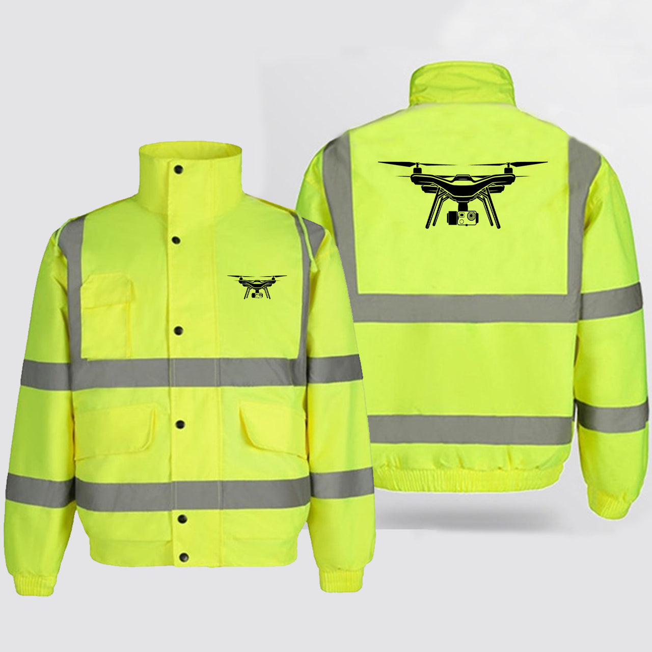 Drone Silhouette Designed Reflective Winter Jackets
