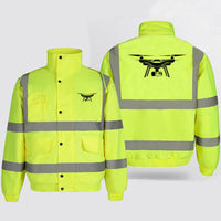 Thumbnail for Drone Silhouette Designed Reflective Winter Jackets