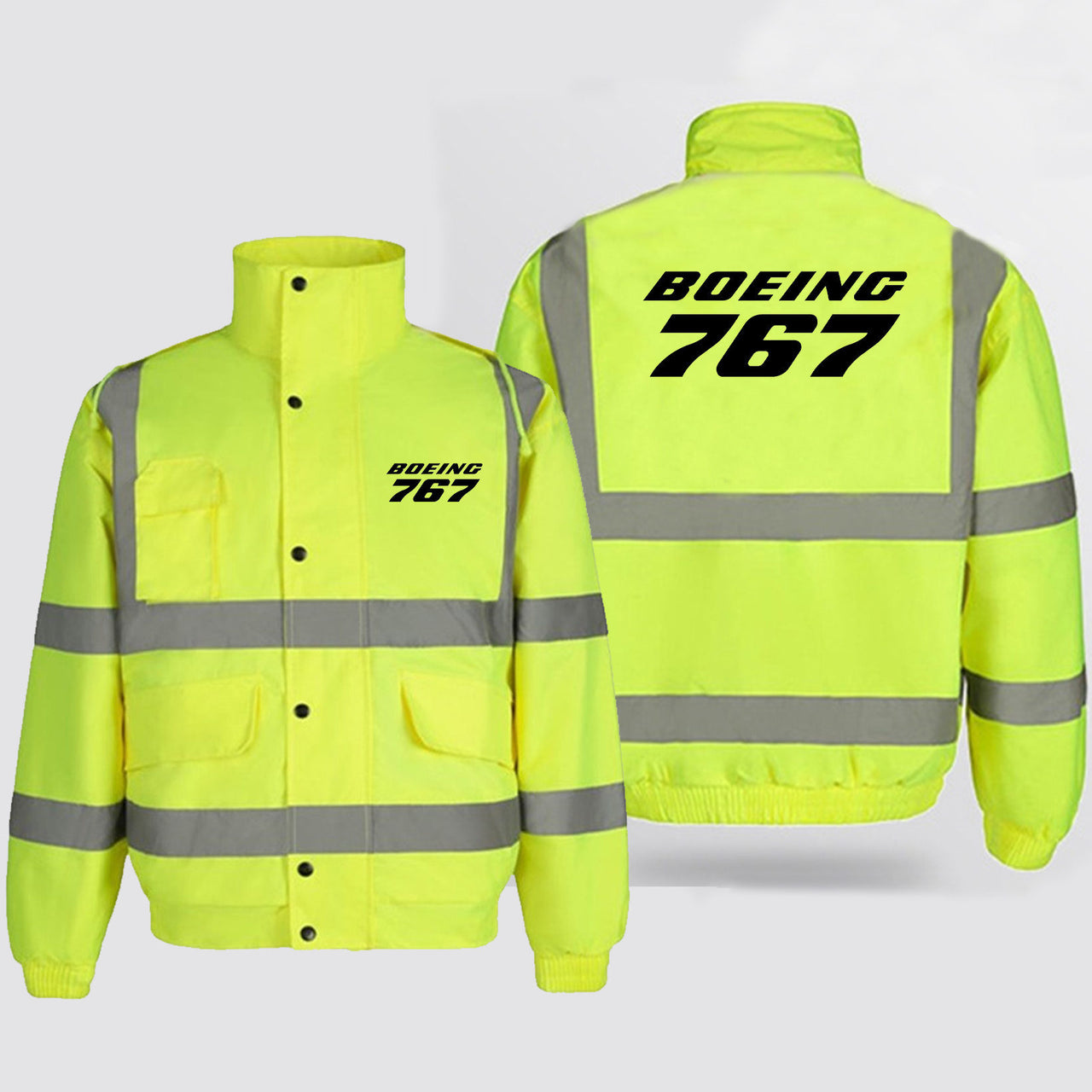 Boeing 767 & Text Designed Reflective Winter Jackets
