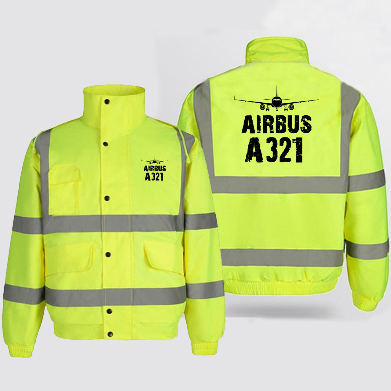 Airbus A321 & Plane Designed Reflective Winter Jackets