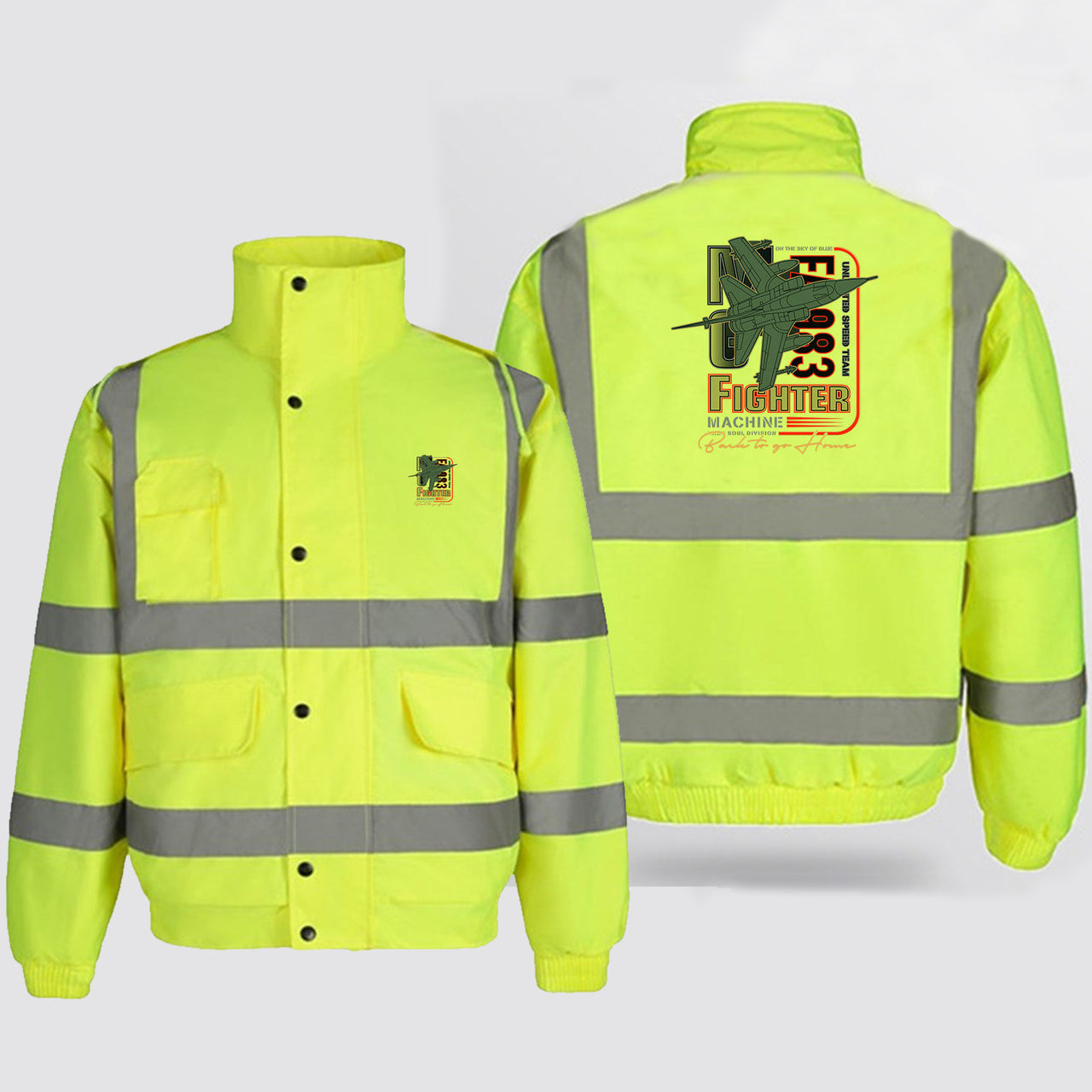 Fighter Machine Designed Reflective Winter Jackets