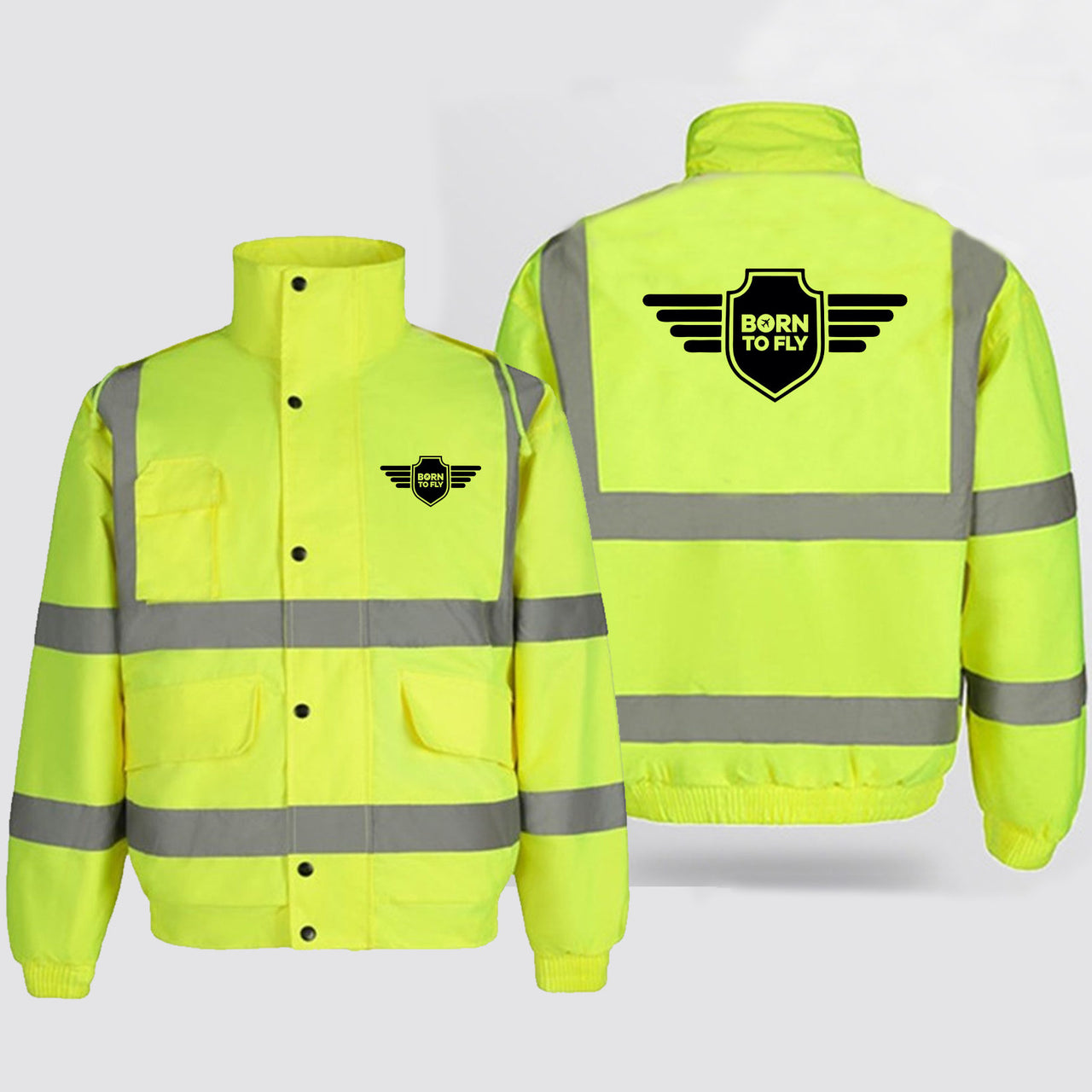 Born To Fly & Badge Designed Reflective Winter Jackets