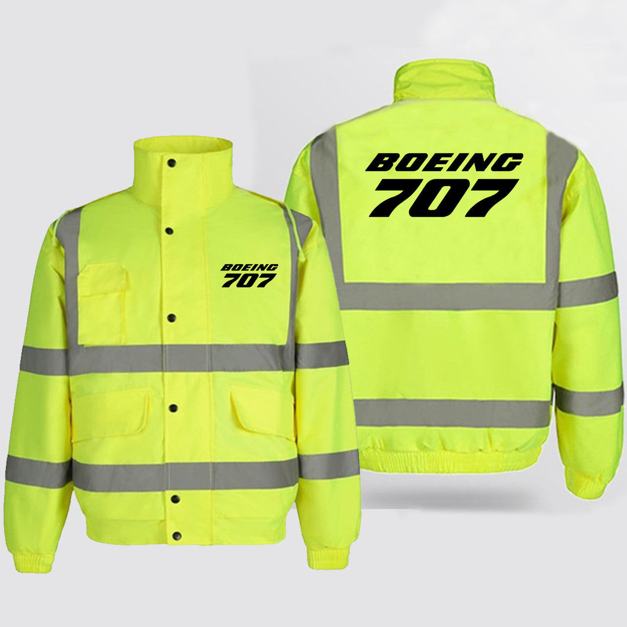 Boeing 707 & Text Designed Reflective Winter Jackets