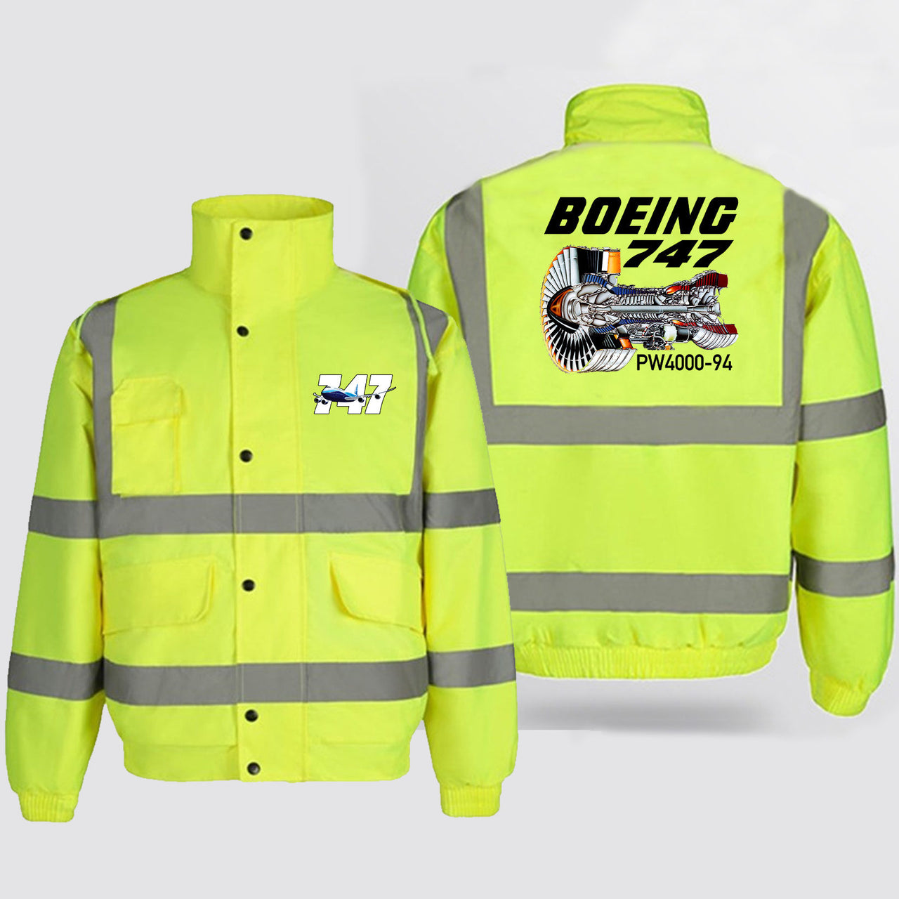 Boeing 747 & PW4000-94 Engine Designed Reflective Winter Jackets