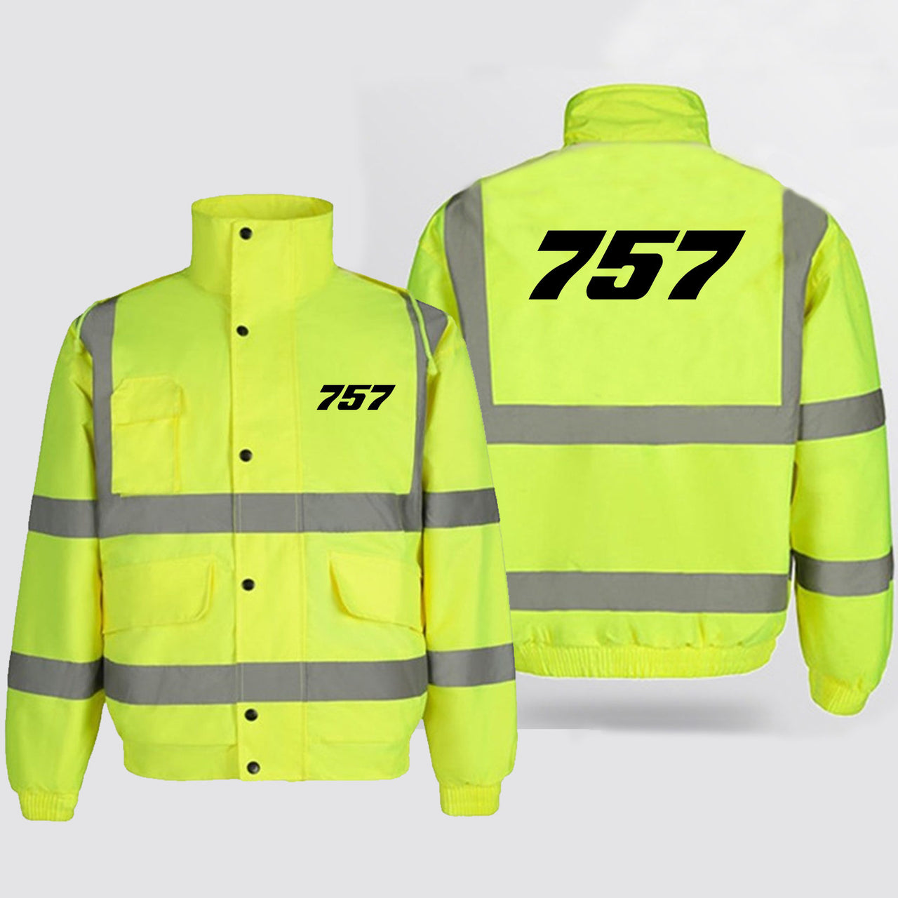 757 Flat Text Designed Reflective Winter Jackets