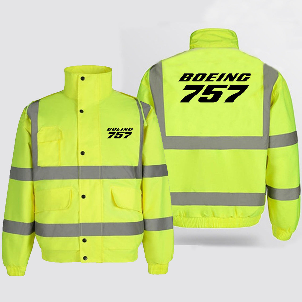 Boeing 757 & Text Designed Reflective Winter Jackets