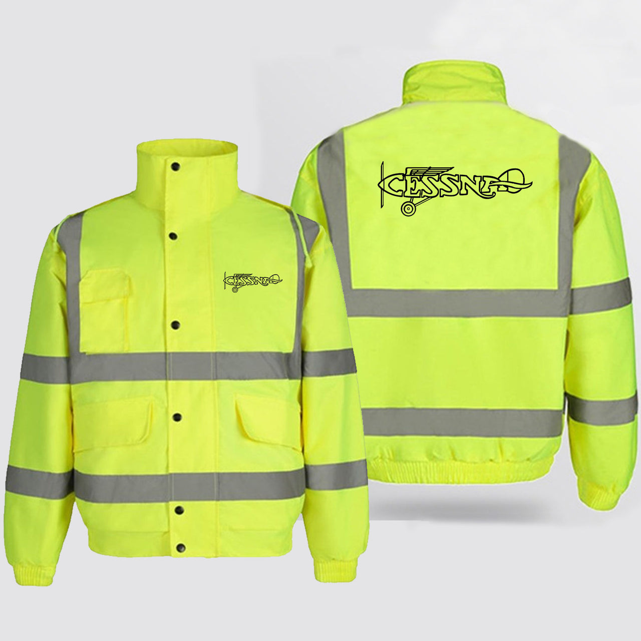 Special Cessna Text Designed Reflective Winter Jackets