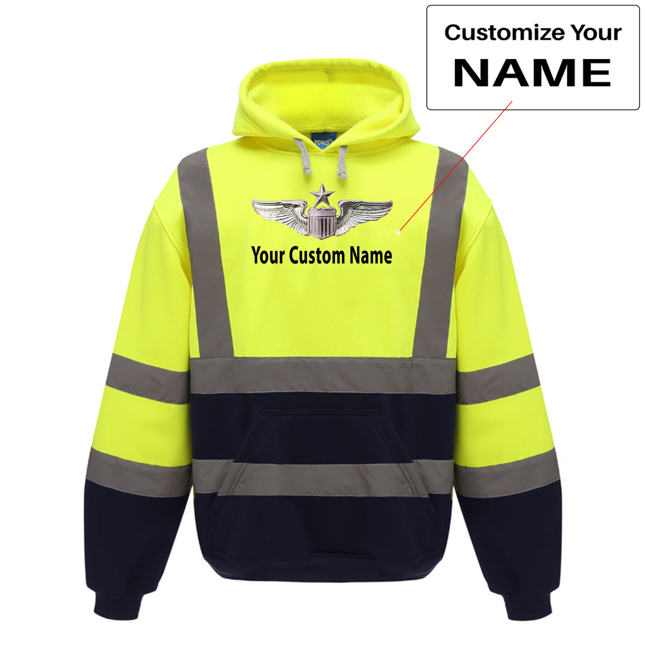 Custom Name (US Air Force & Star) Designed Reflective Hoodies