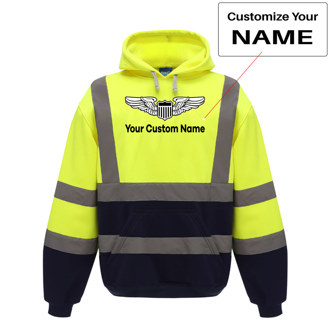 Custom Name (Military Badge) Designed Reflective Hoodies