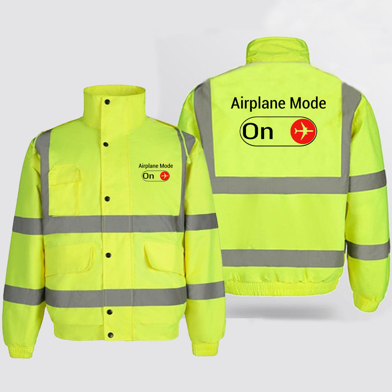 Airplane Mode On Designed Reflective Winter Jackets