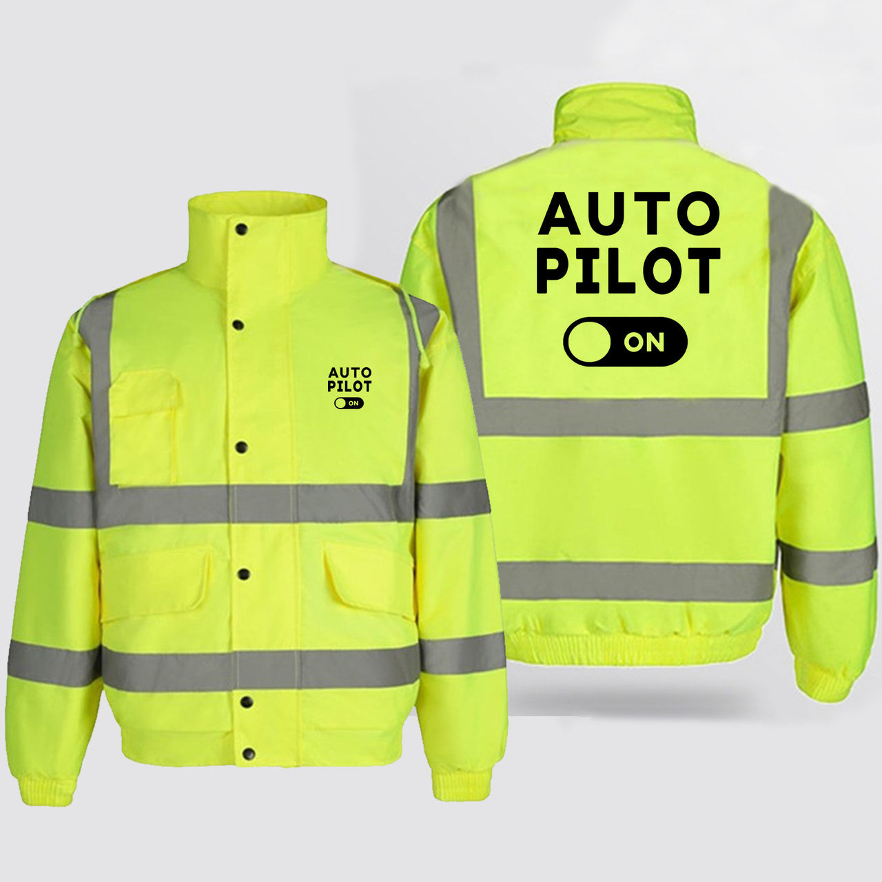 Auto Pilot ON Designed Reflective Winter Jackets