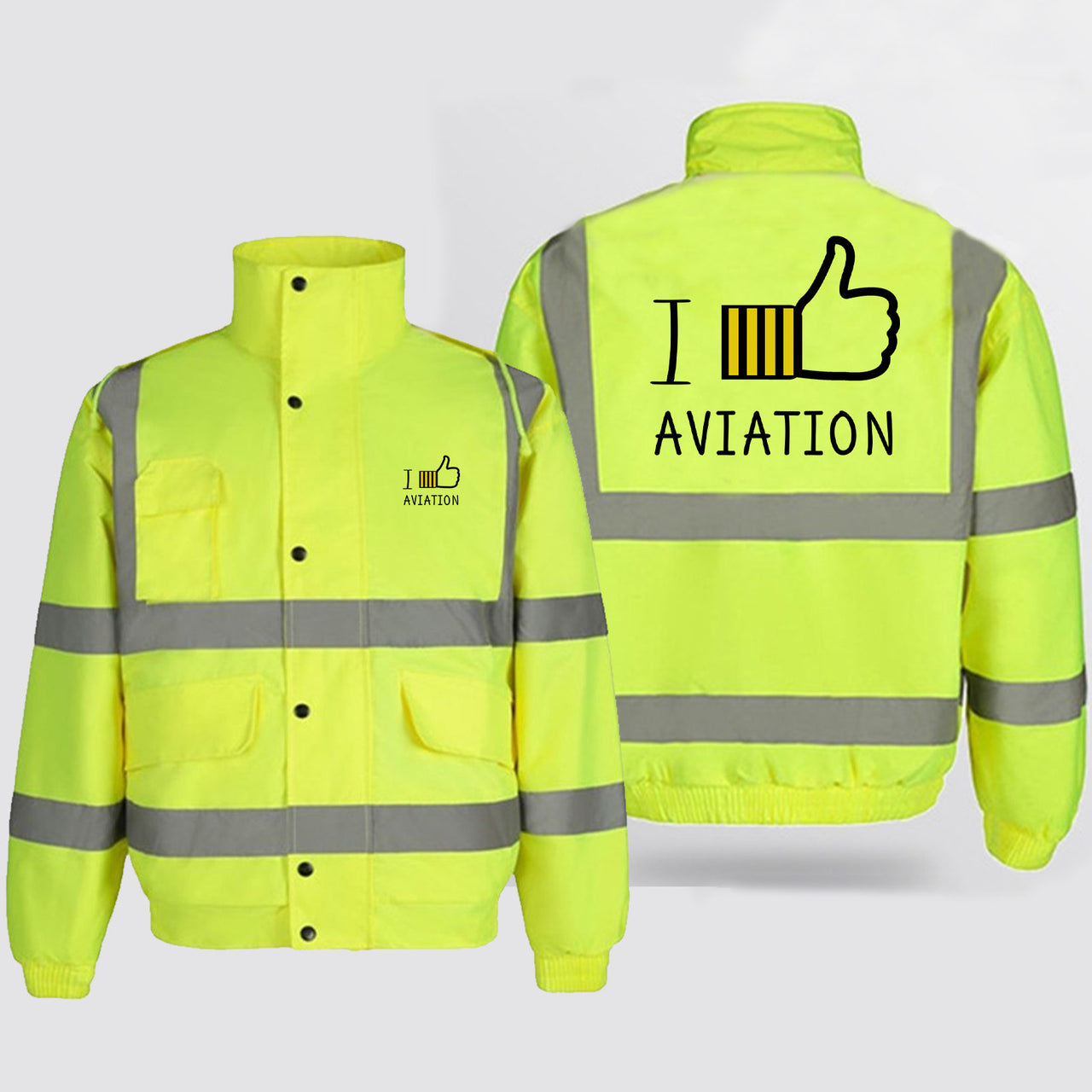 I Like Aviation Designed Reflective Winter Jackets