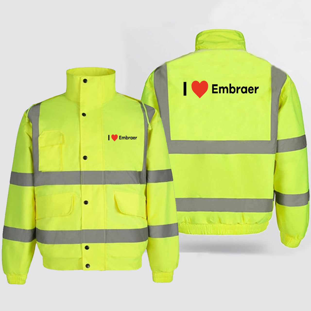 I Love Embraer Designed Reflective Winter Jackets