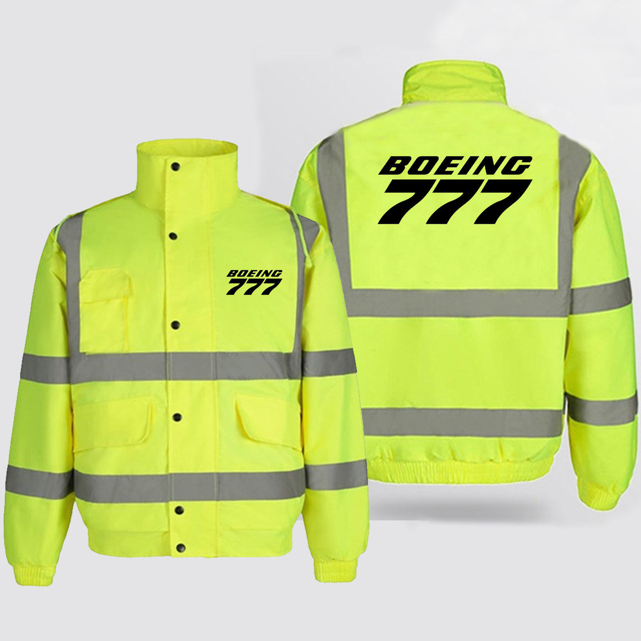 Boeing 777 & Text Designed Reflective Winter Jackets