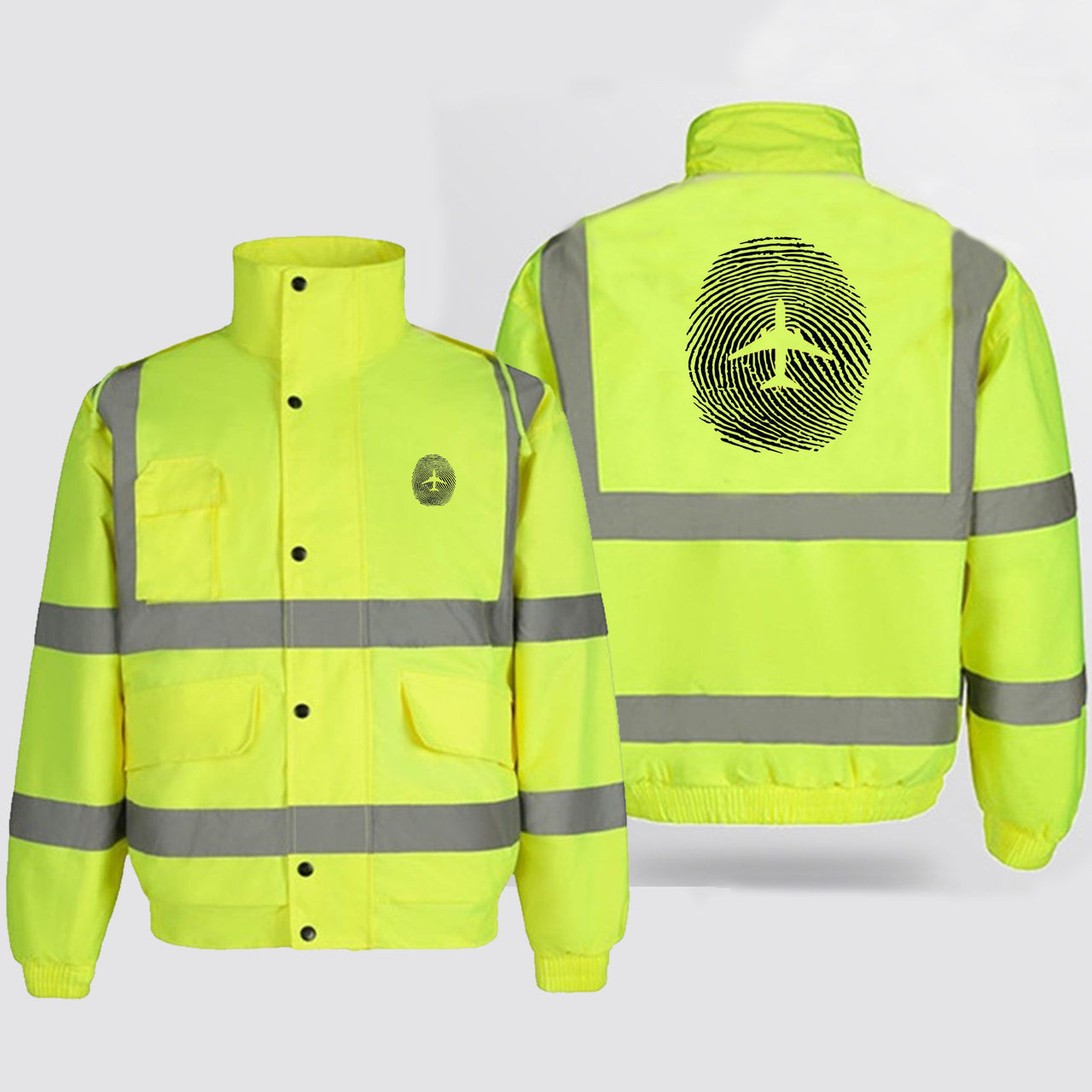 Aviation Finger Print Designed Reflective Winter Jackets