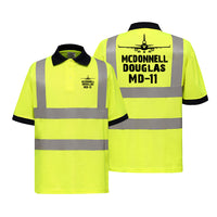 Thumbnail for McDonnell Douglas MD-11 & Plane Designed Reflective Polo T-Shirts