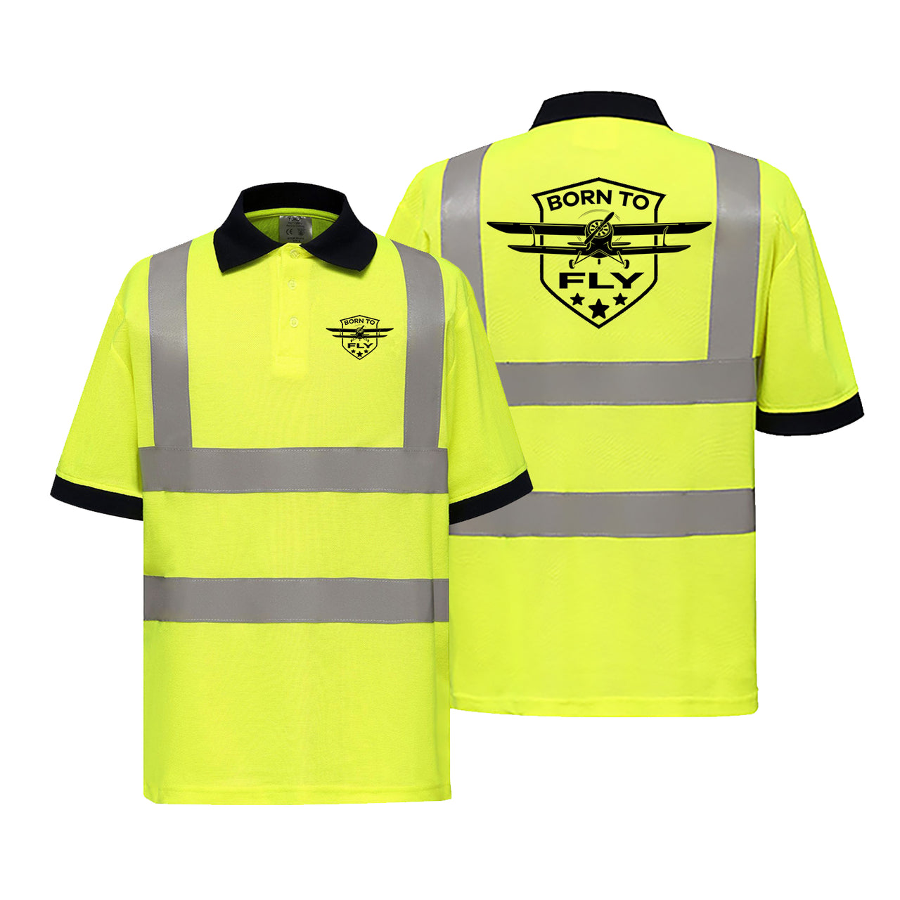 Born To Fly Designed Designed Reflective Polo T-Shirts