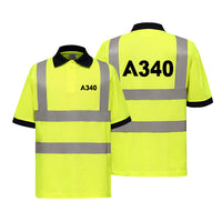 Thumbnail for A340 Flat Text Designed Reflective Polo T-Shirts