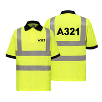 Thumbnail for A321 Flat Text Designed Reflective Polo T-Shirts