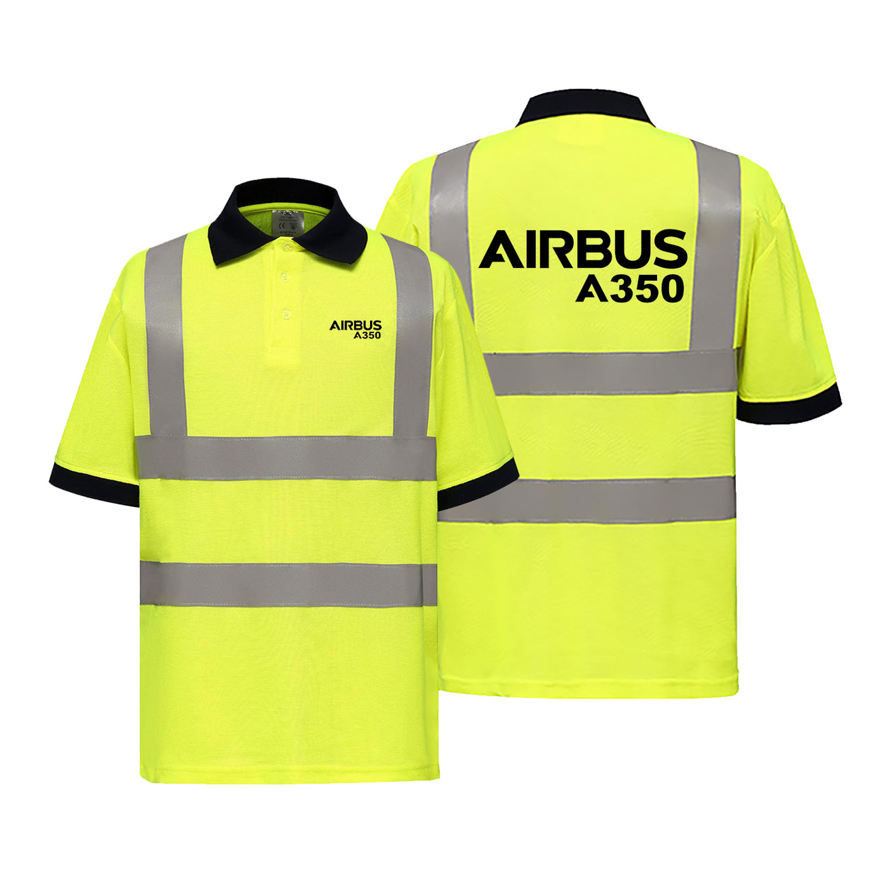 Airbus A350 & Text Designed Reflective Polo T-Shirts