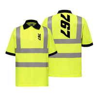 Thumbnail for Boeing 767 Text Designed Reflective Polo T-Shirts
