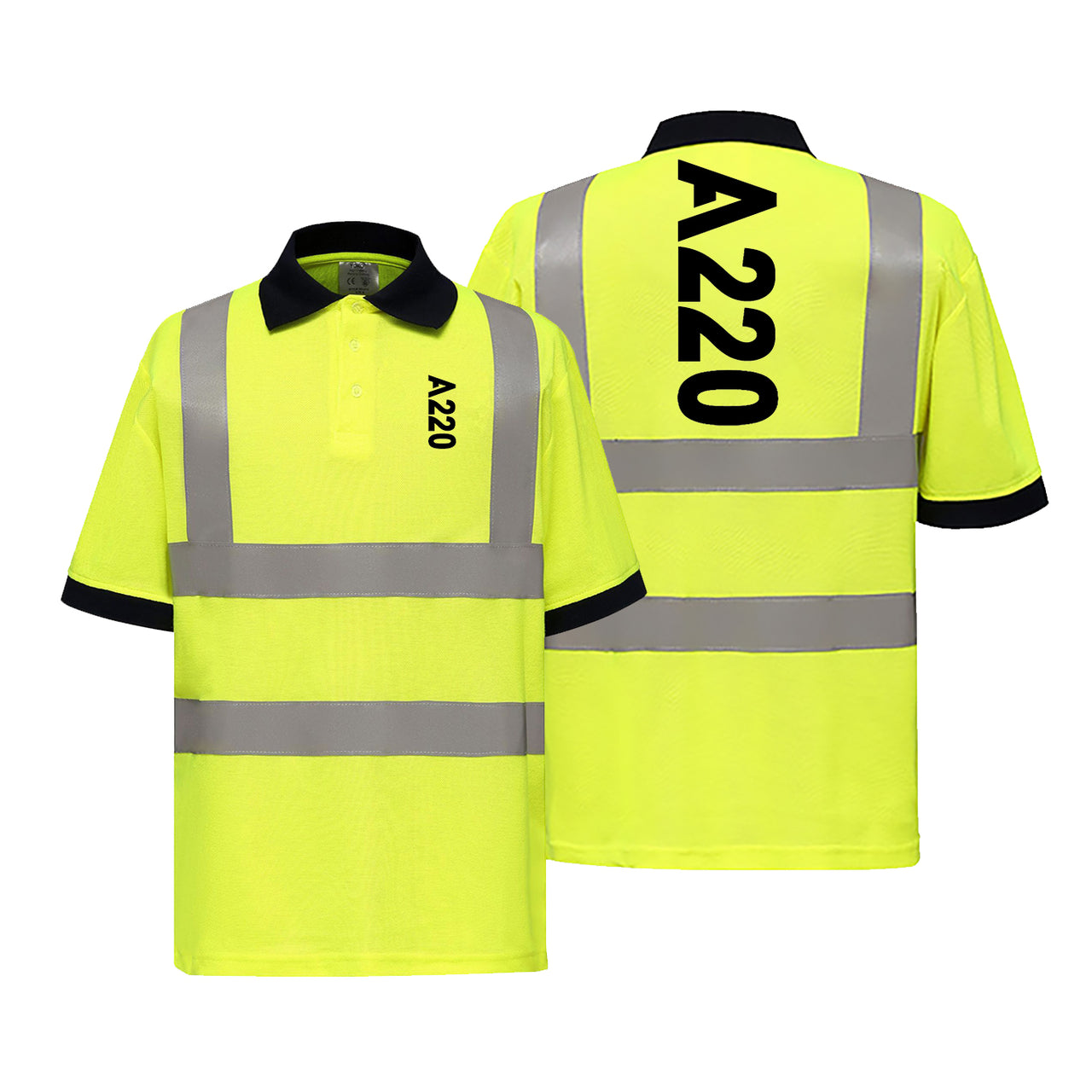 A220 Text Designed Reflective Polo T-Shirts
