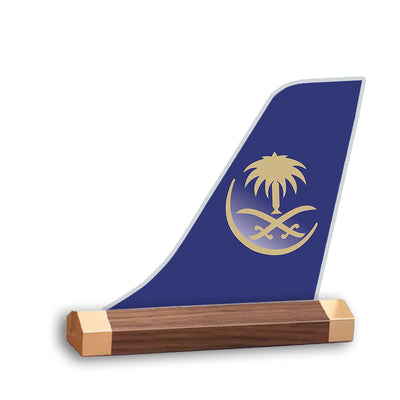 Saudi Arabian Airlines Tail Logo Desk Models aviation design on premium acrylic and metal 3D airplane tail craft.