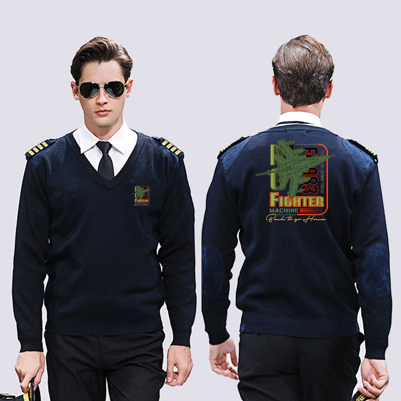 Fighter Machine Designed Wool Pilot Sweaters