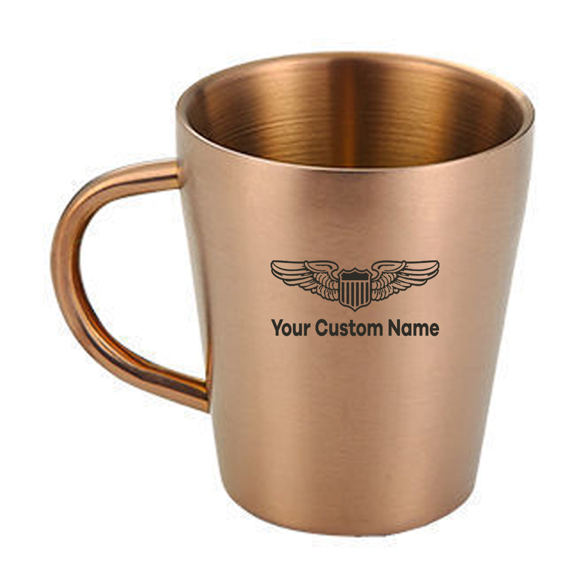 Custom Name (Military Badge) Designed Stainless Steel Coffee Mugs