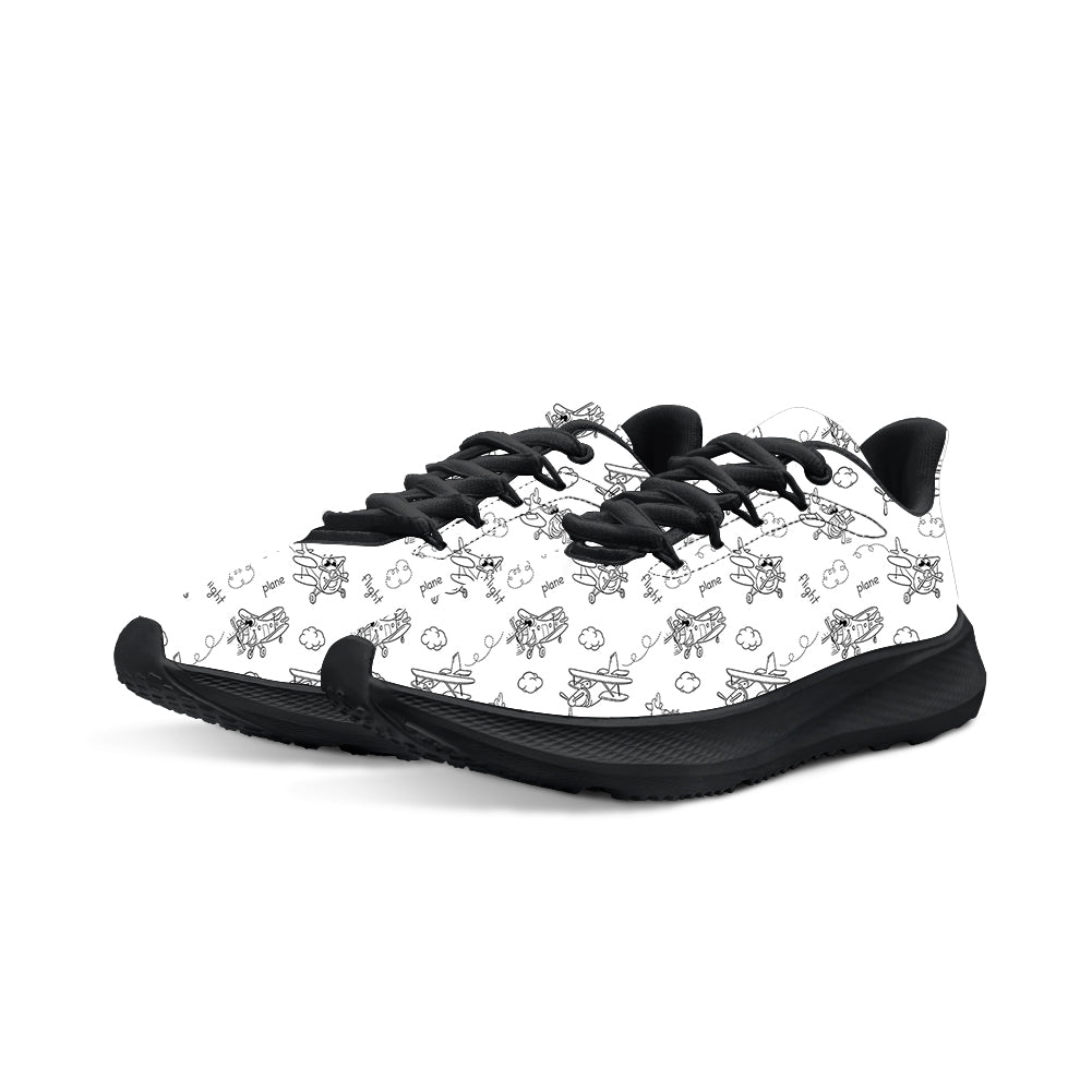 Cartoon Planes Designed Breathable Sport Shoes