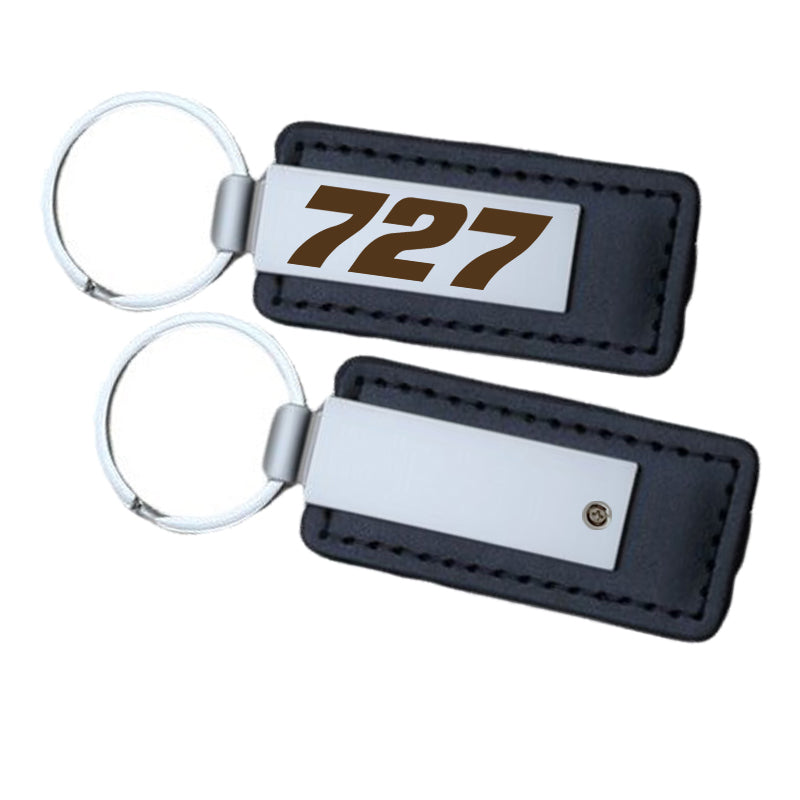 727 Flat Text Faux Leather Key Chains