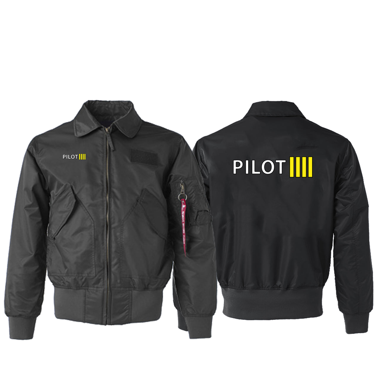 Pilot & Stripes (4 Lines) Designed Embroidered Patch Attachable Jackets