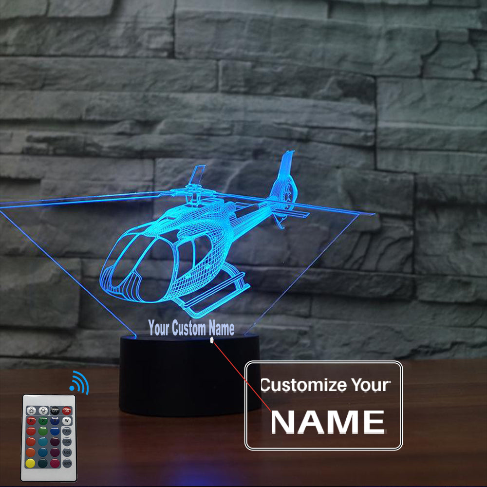 Small Helicopter Designed 3D Lamp