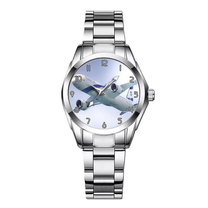 Close up to Israel Airways (El-al) Boeing 787 Designed Stainless Steel Band Watches