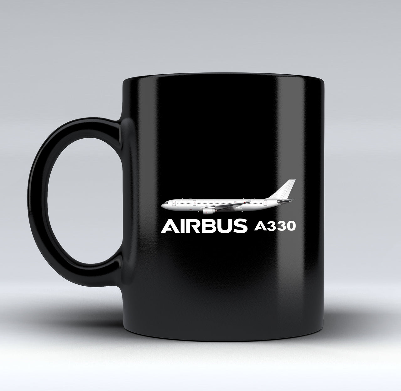 The Airbus A330 Designed Black Mugs