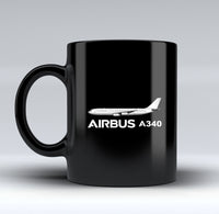 Thumbnail for The Airbus A340 Designed Black Mugs