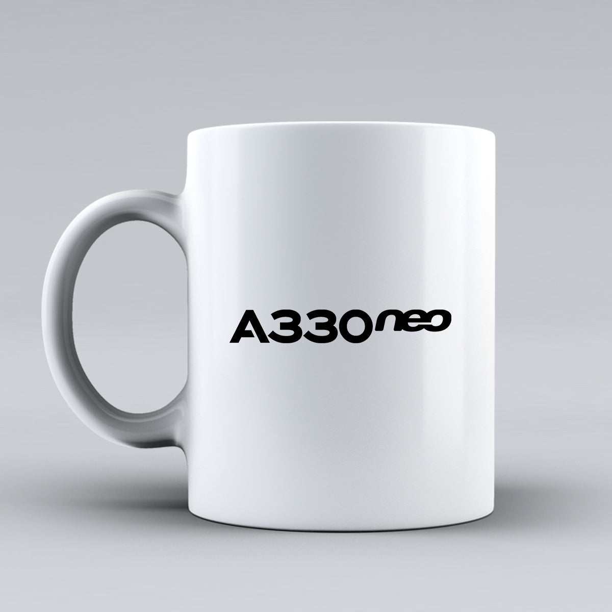 A330neo & Text Designed Ceramic White Mugs