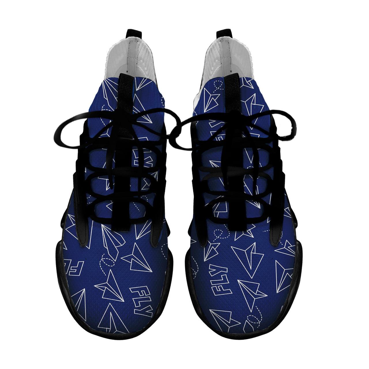 Paper Airplane & Fly (Blue) Designed Fashion Running Shoes