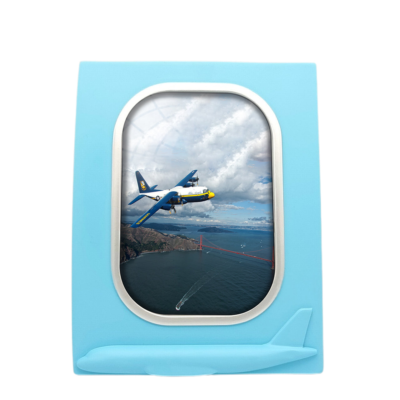 Blue Angels & Bridge Designed Airplane Window Photo Frame