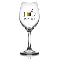 Thumbnail for I Like Aviation Designed Wine Glasses