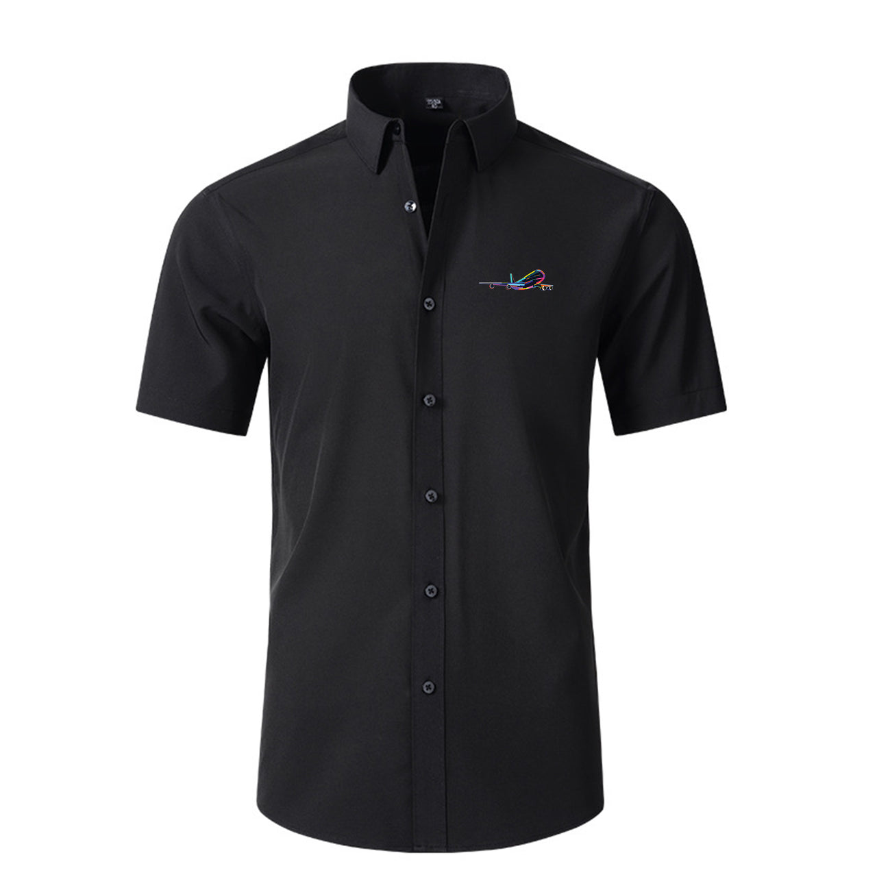 Multicolor Airplane Designed Short Sleeve Shirts